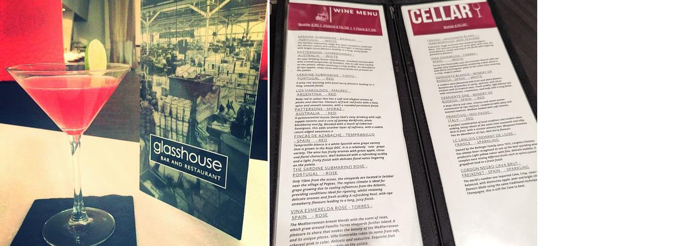 Glasshouse Bar and Restaurant Menu