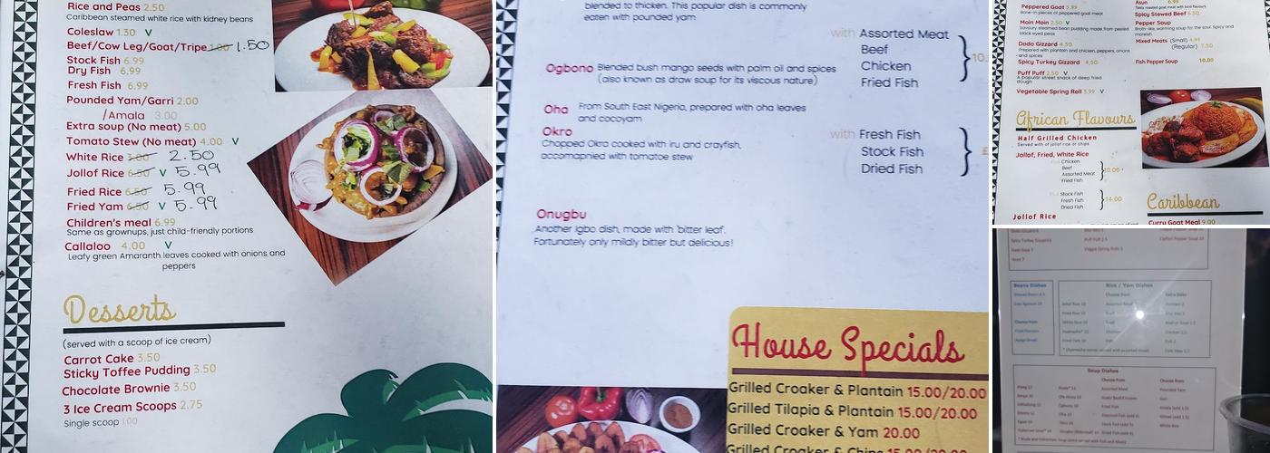 Roots Restaurant Menu