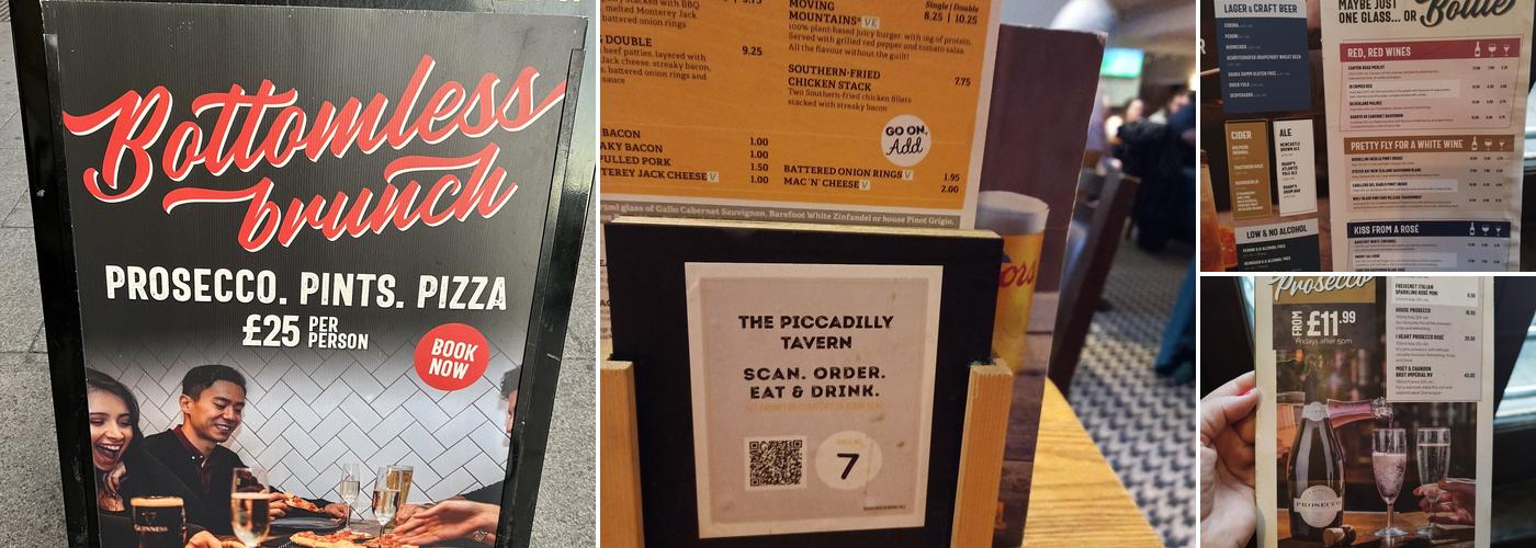 The Piccadilly Tavern Menu