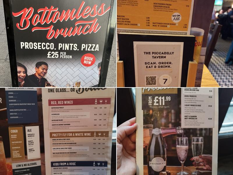 The Piccadilly Tavern Menu