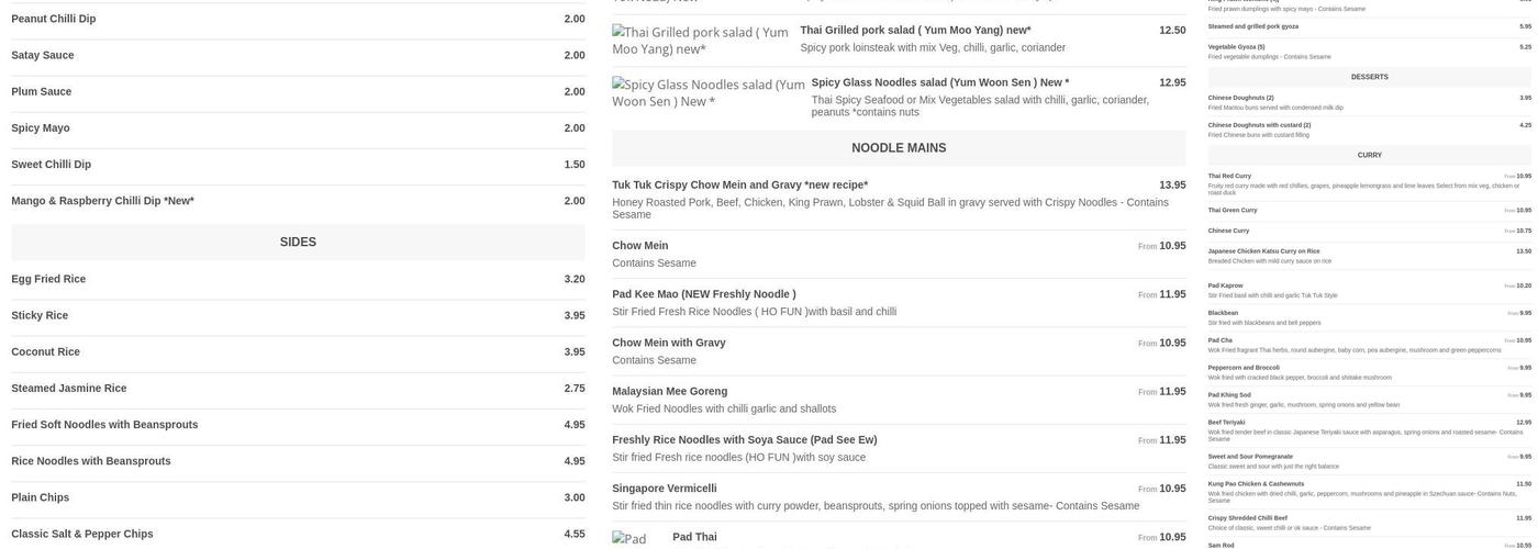 Tuk Tuk Cafe Mcr Menu