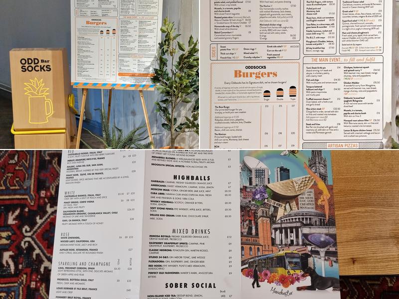 Oddsocks Bar & Kitchen Manchester Menu