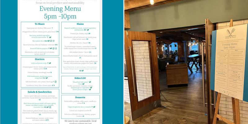 Chop & Plant - Manchester Spinningfields Menu