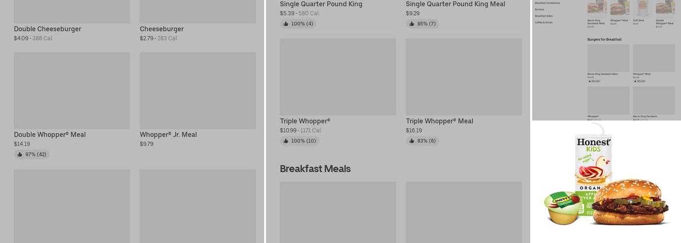 Burger King Menu