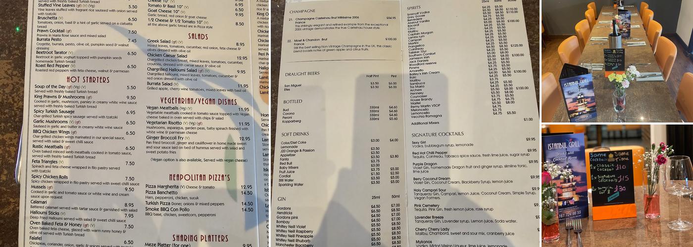 Istanbul Grill Restaurant and Cocktail Bar Menu