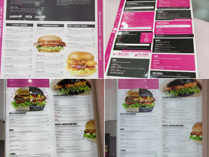 Archie's - Oxford Road (Take away only) Menu