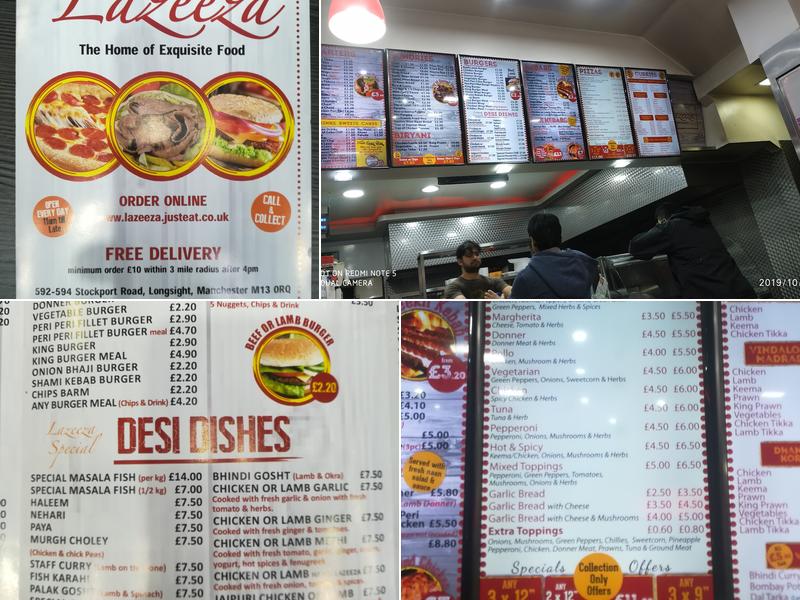 Lazeeza Takeaway Menu