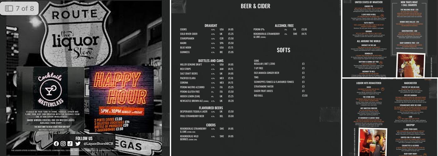 The Liquor Store Menu