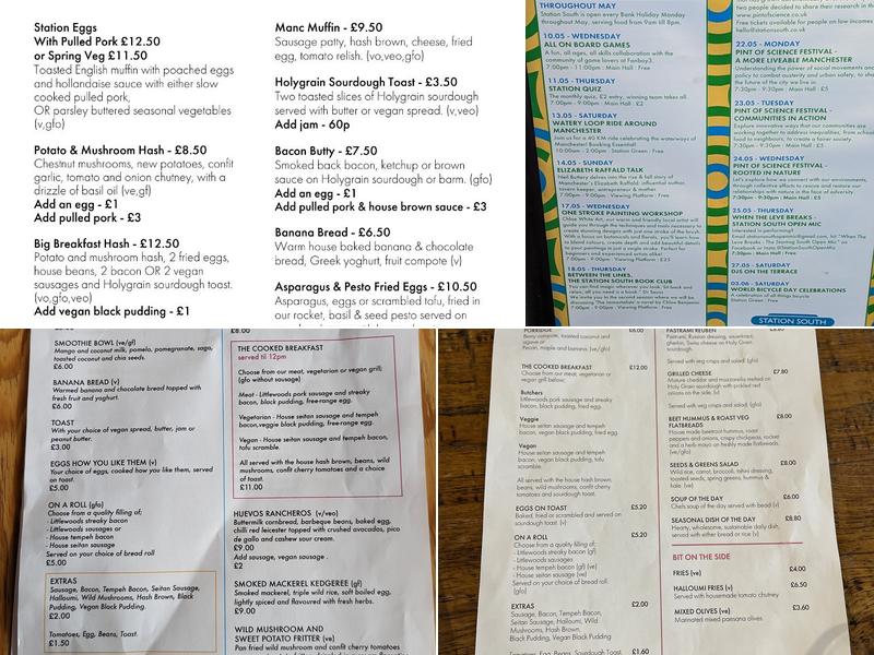 Station South Cycle Cafe Levenshulme Menu