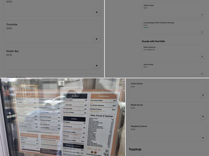 The Grumpy Baker - Home of Artisan Desserts Menu