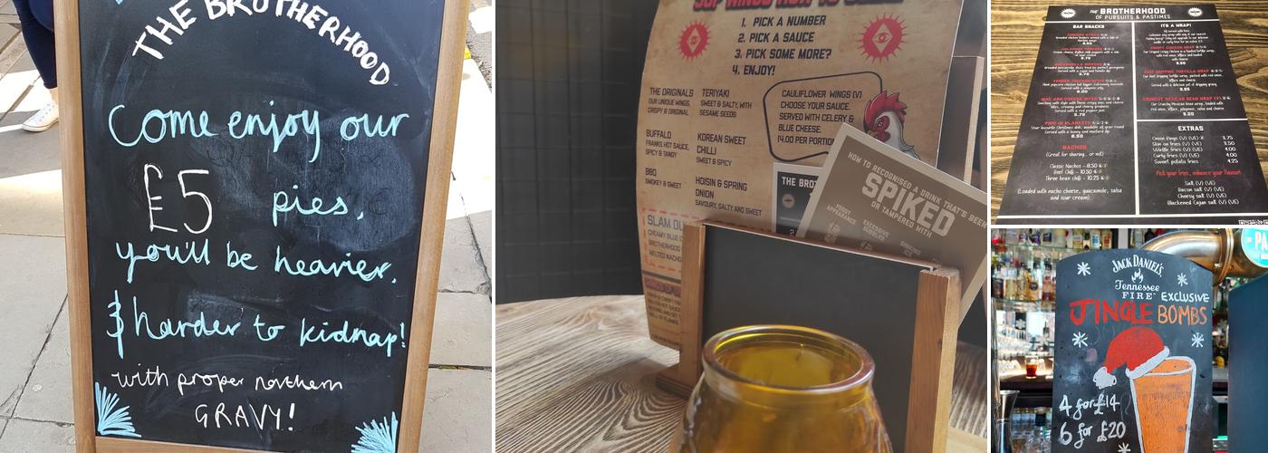 The Brotherhood Of Pursuits And Pastimes Menu