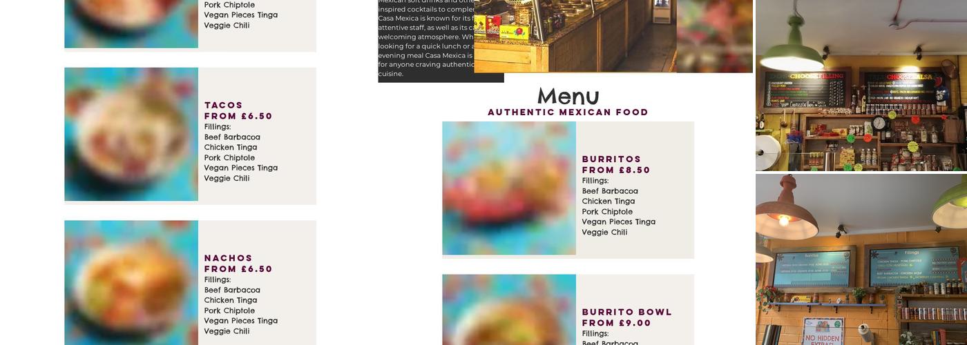 Casa Mexica Manchester Menu