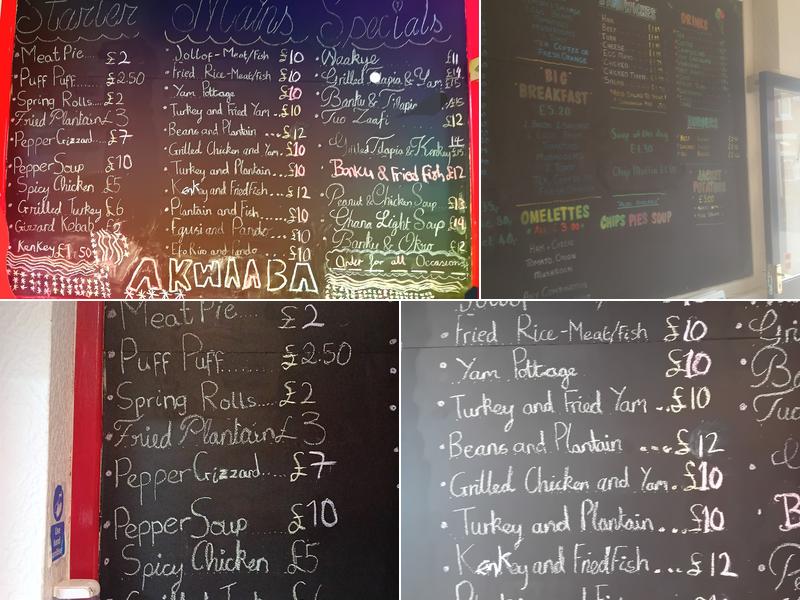 AKWAABA AFRICAN RESTAURANT Menu