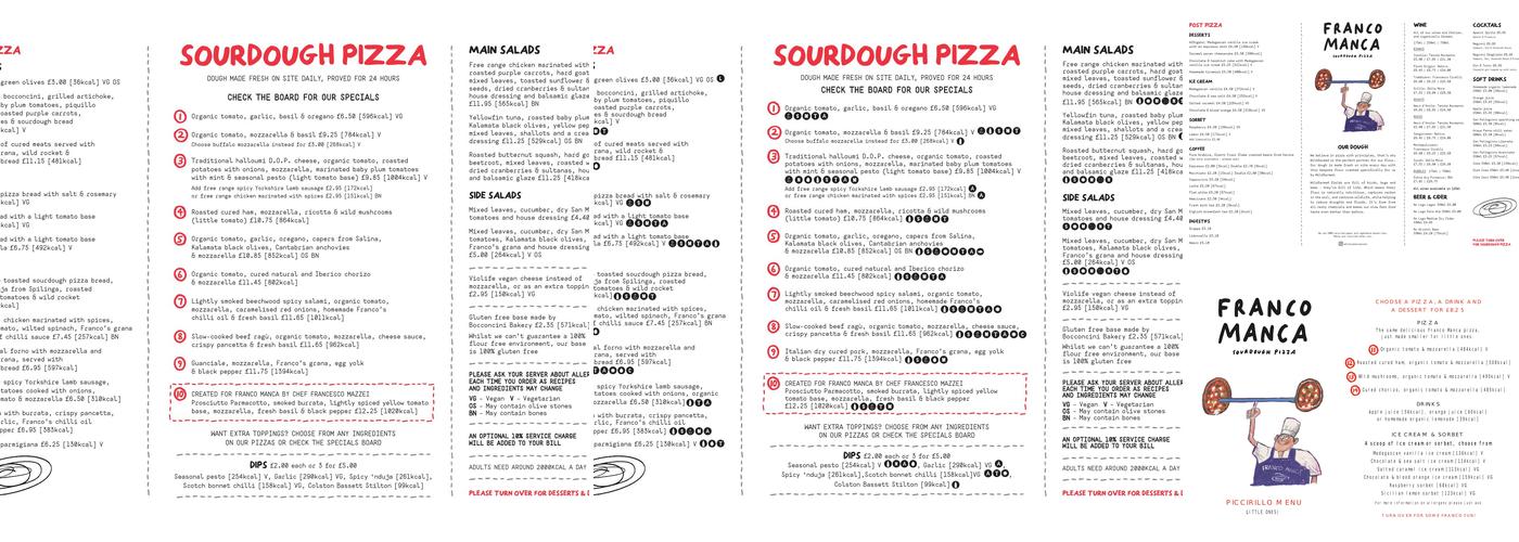 Franco Manca Manchester - Didsbury Menu