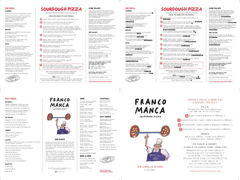 Franco Manca Manchester - Didsbury Menu