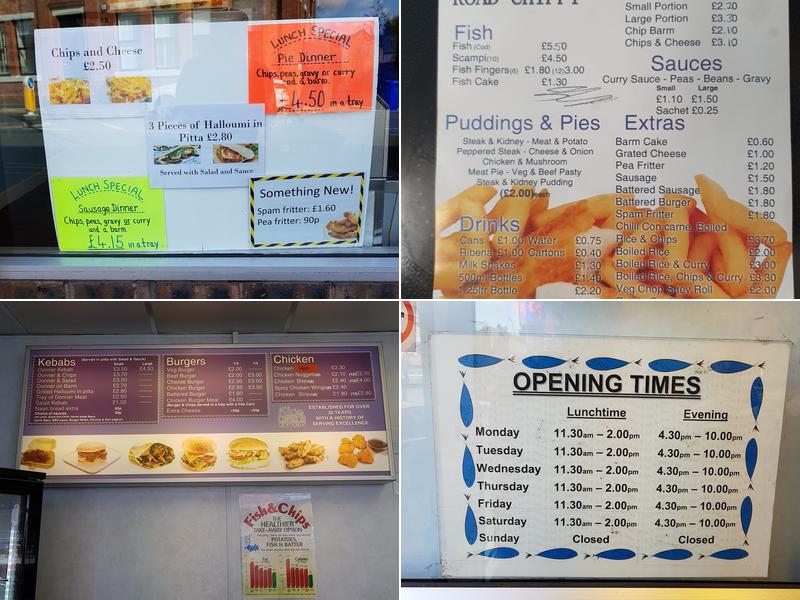 Church Road Chippy Menu