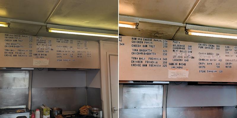 Luca's Snack Shack Menu