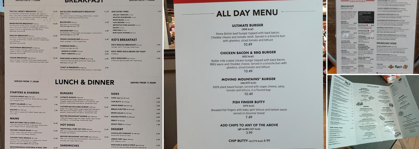 The Lion and Antelope Menu