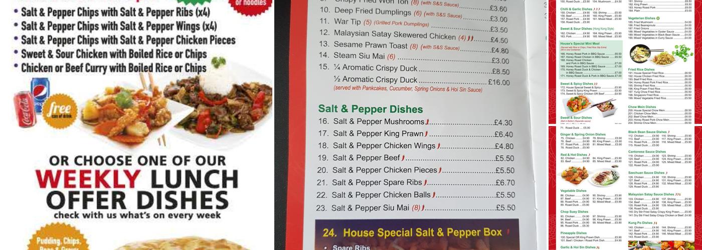 Happy House Fish&chips Chinese Takeaway Menu