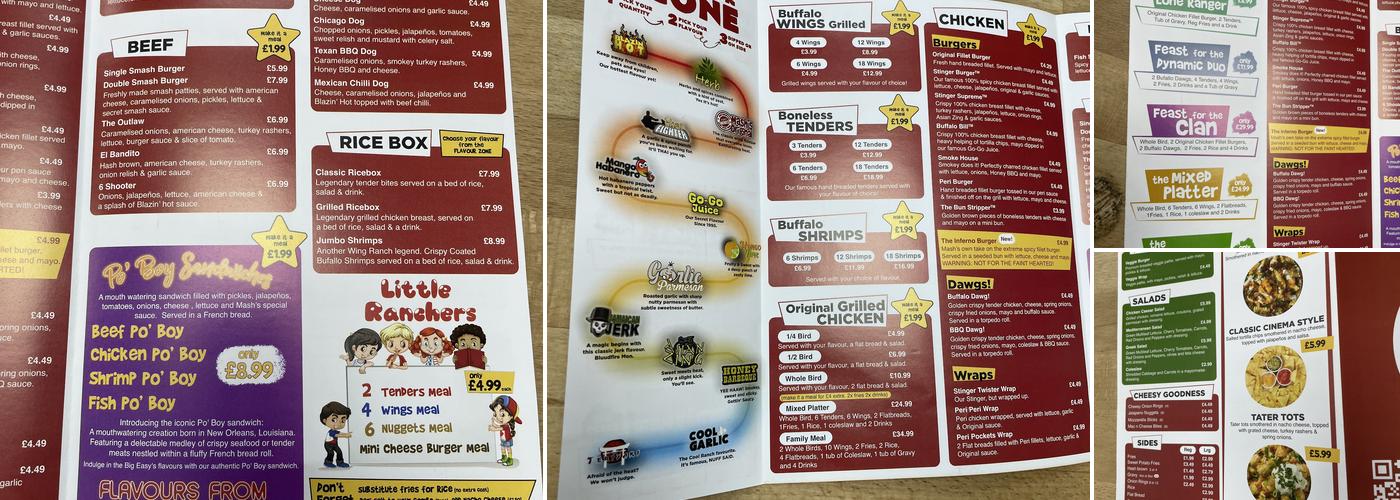 Mash’s Wing Ranch Menu