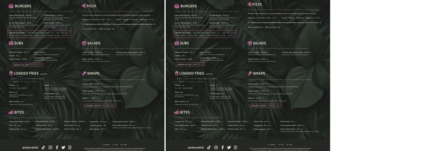 Atmosphere Menu
