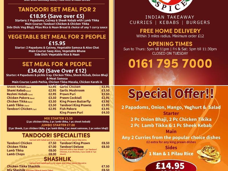 Aroma Spice Blackley Menu