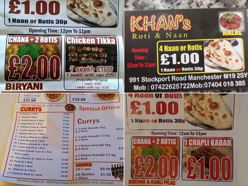 Khan's Biryani and Pilau Menu