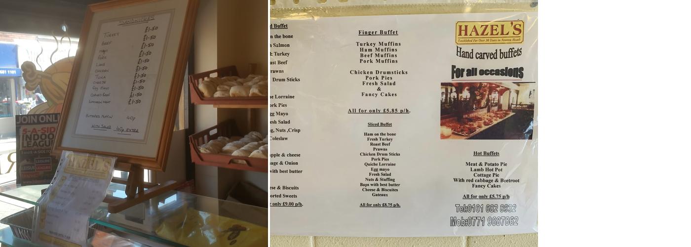Hazel's Menu