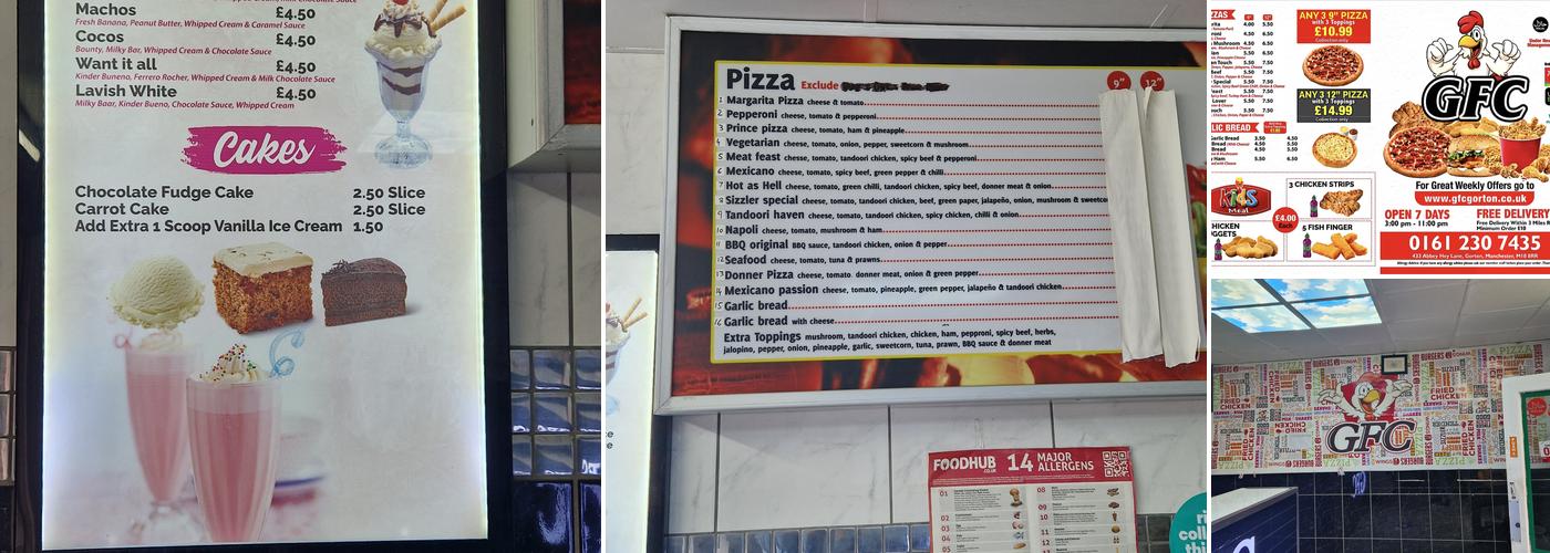 GFC ( Gourmet Fried Chicken ) Menu