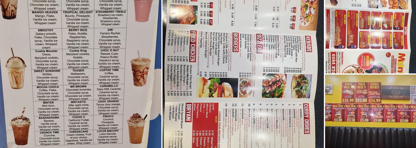 Munch Takeaway Menu