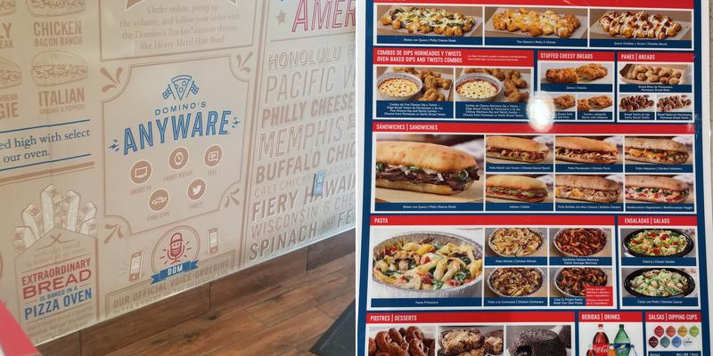 Domino's Pizza Menu