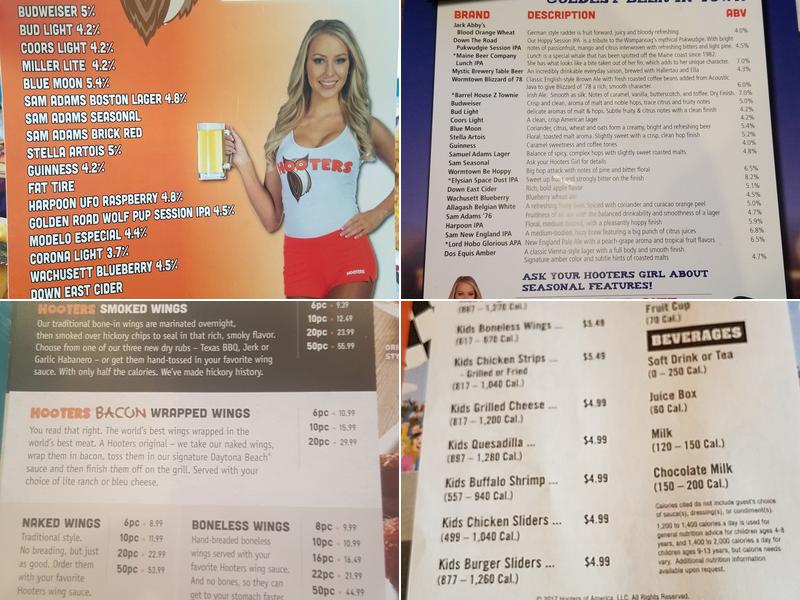 Hooters Menu
