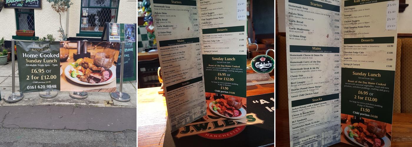 Rifle Range Inn Menu