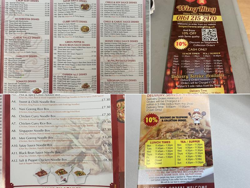 Wing Hing Menu