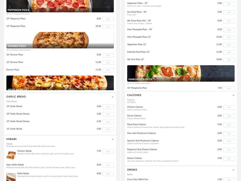 Turkish Kebab House Menu