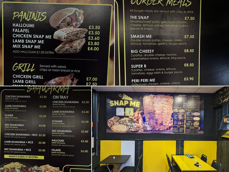 Snap Me Takeaway Menu
