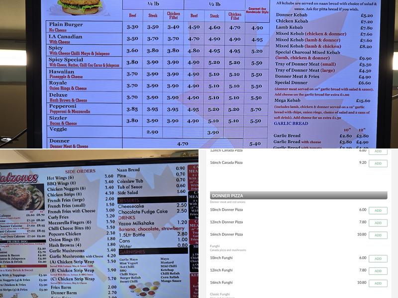 Canadian Charcoal Grill Menu