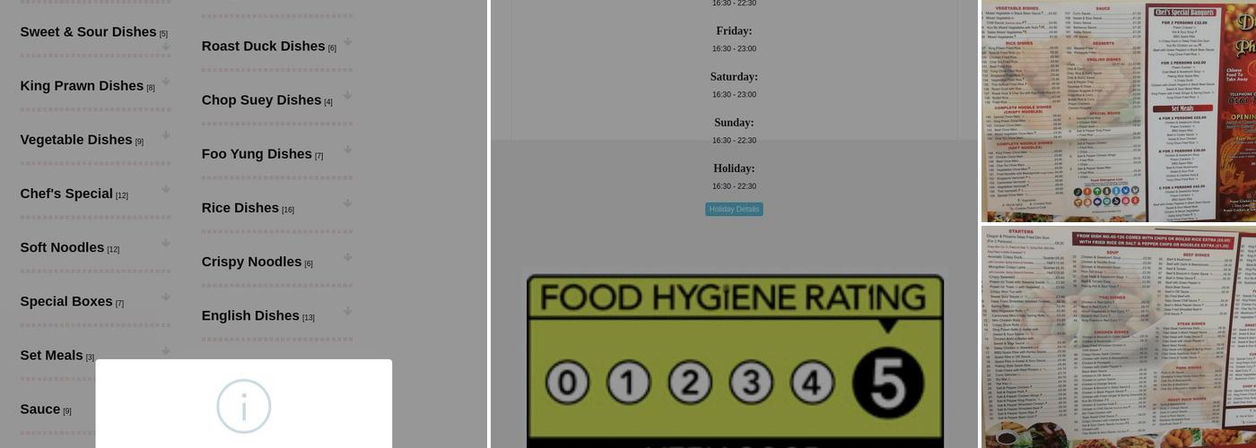 Dragon & Phoenix Menu