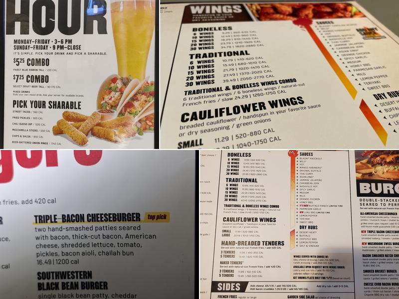 Buffalo Wild Wings Menu