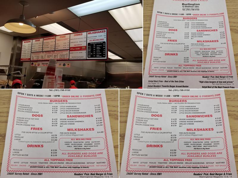 Five Guys Menu