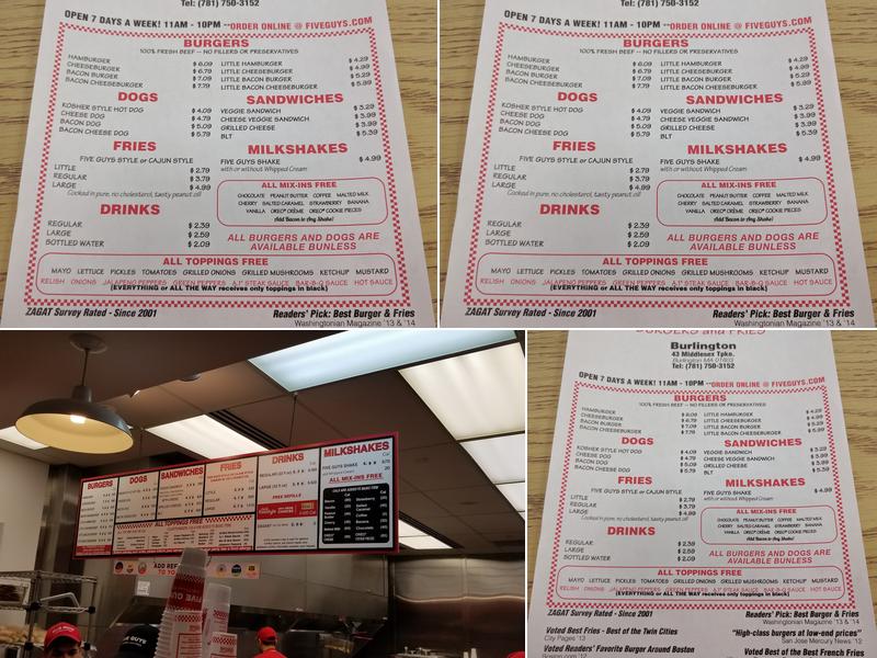 Five Guys Menu