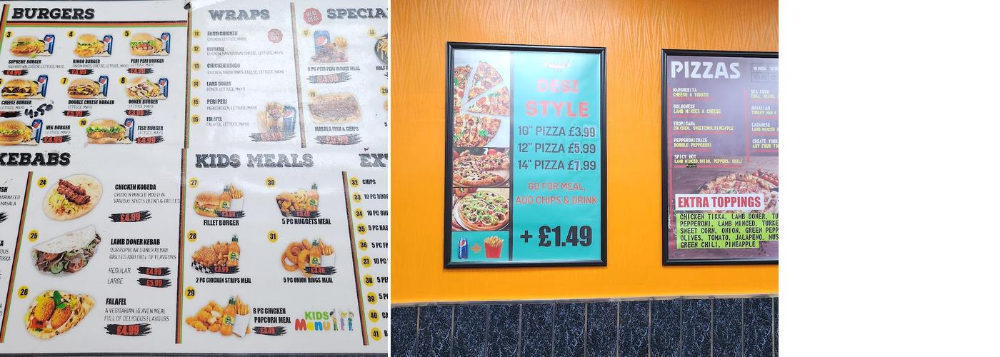Desi Style Takeaway and Restaurant Menu