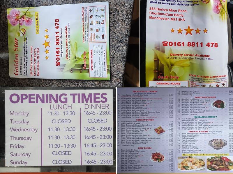Golden Star Menu