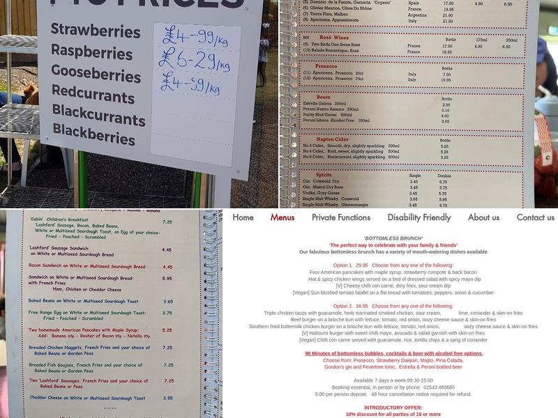 The Strawberry Cabin Menu