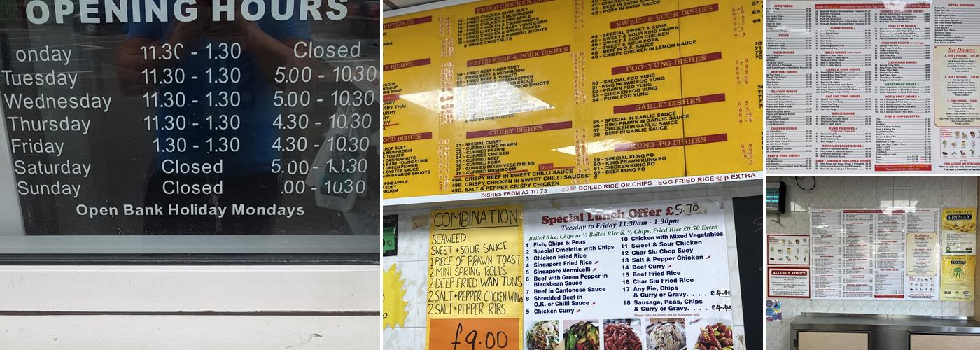 The 3 Star Chinese Take Away Menu