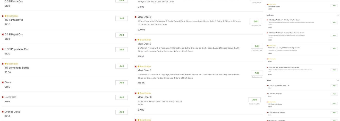 Goodfather Pizza Menu