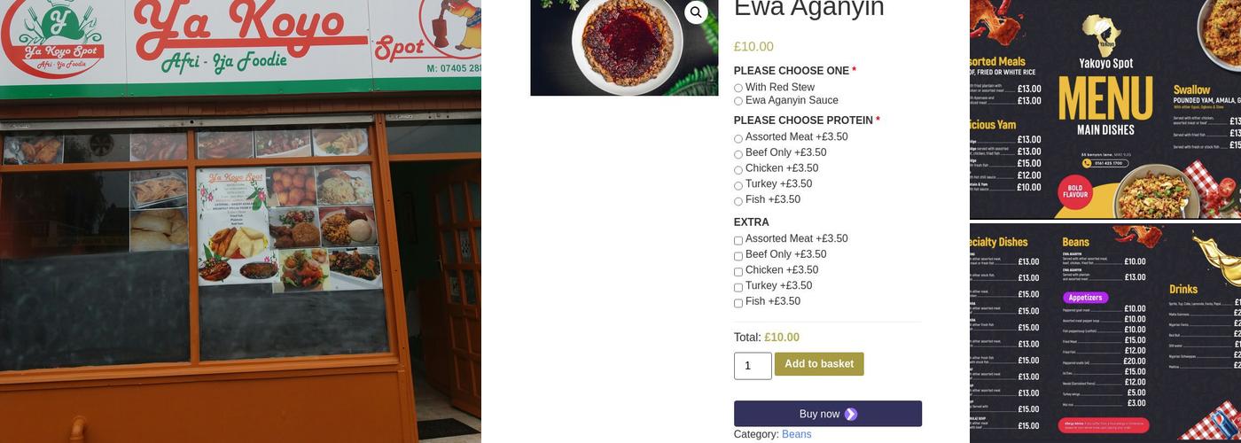 Ya Koyo Restaurant Menu