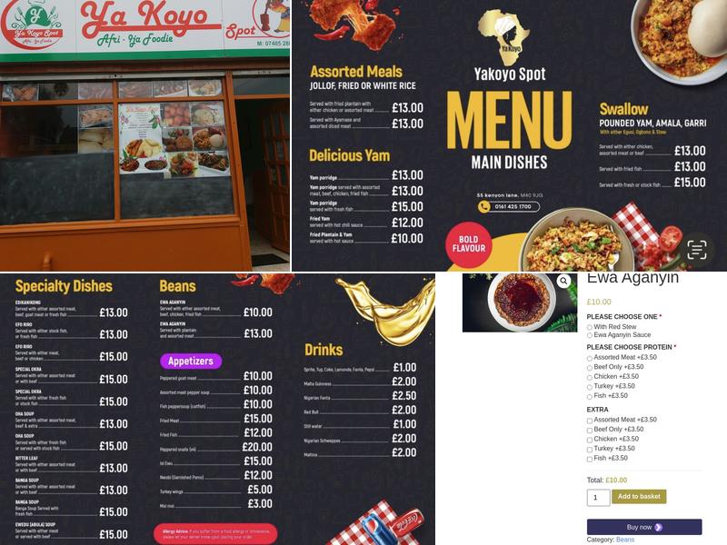 Ya Koyo Restaurant Menu