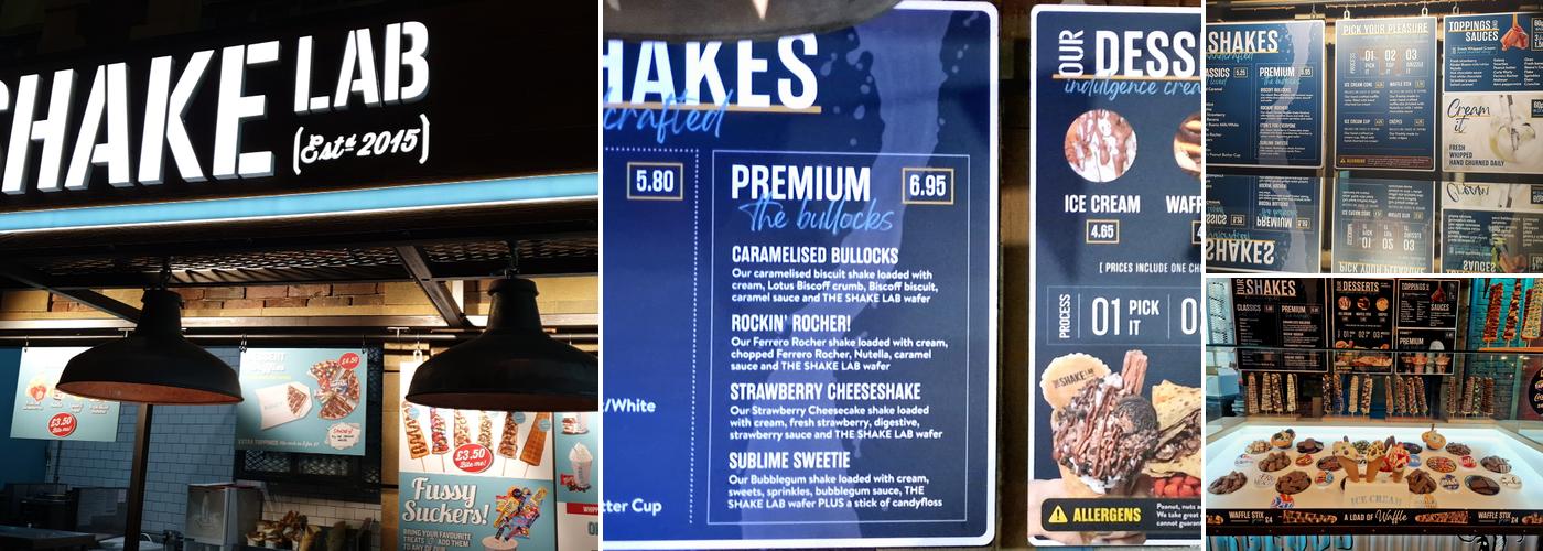 The Shake Lab Menu