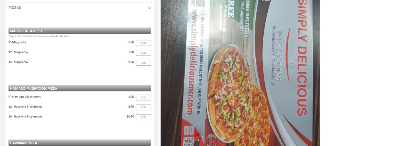 Simply Delicious Menu